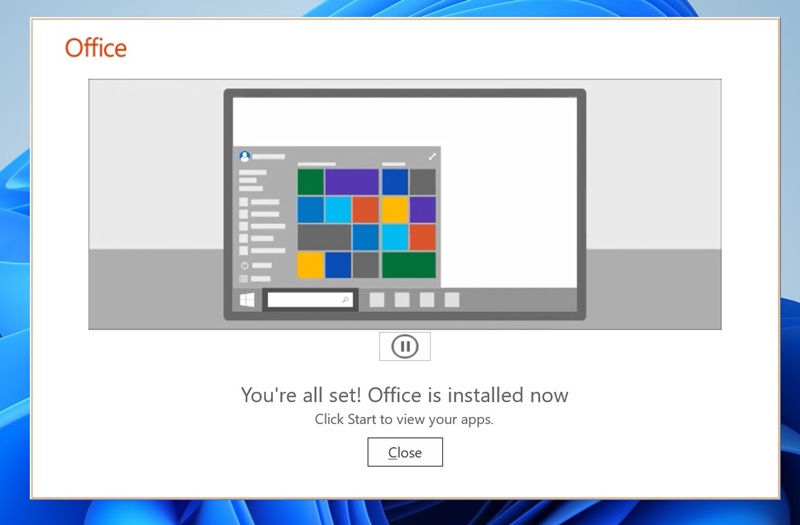 open a Microsoft office app