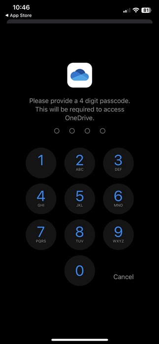 enter the four-digit passcode