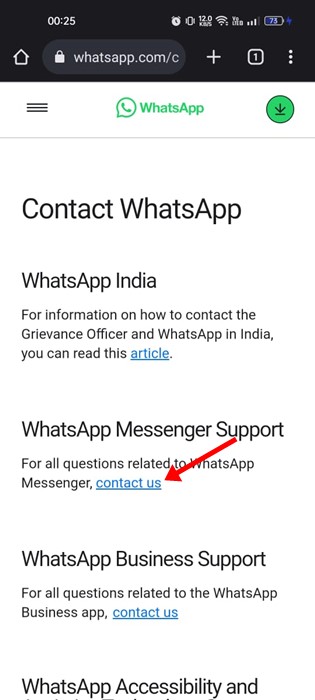Suporte WhatsApp Messenger