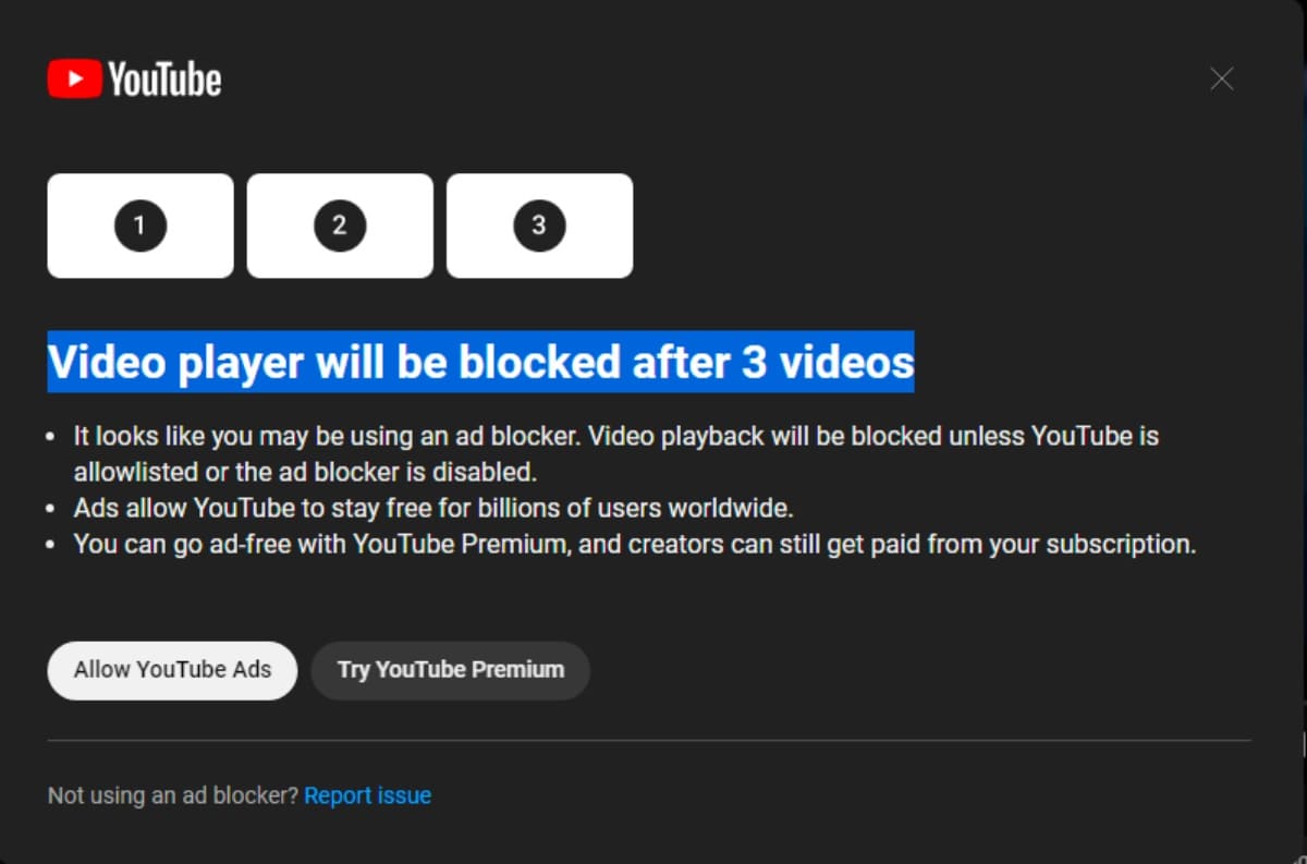 YouTube s Latest Test Cracks Down On Ad Blockers