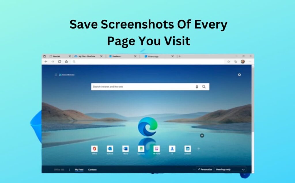 Salve capturas de tela de todas as páginas que você visita