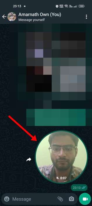 send instant video messages on the WhatsApp