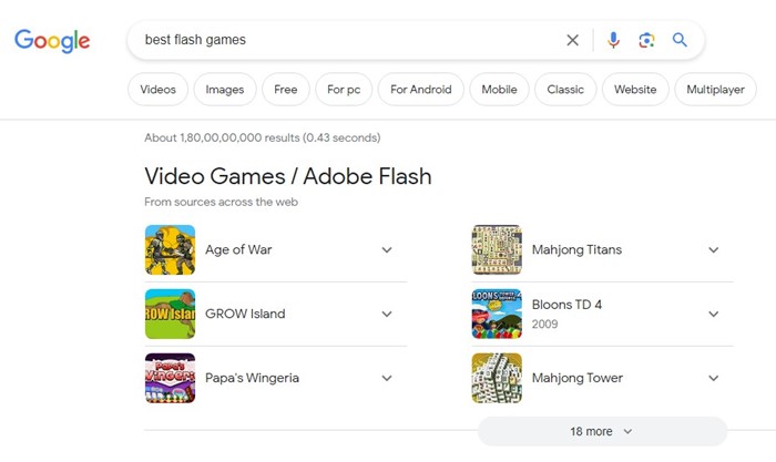 Temukan situs web yang menyediakan Game Flash