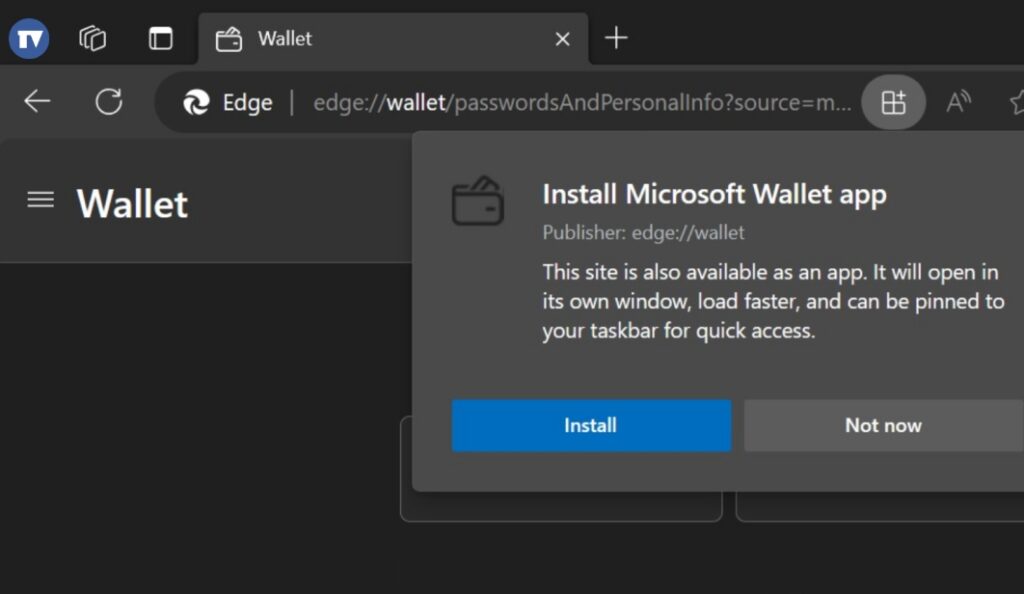 A Microsoft Edge megkapja a Wallet funkciót a Windows 11 rendszerben