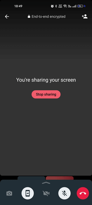 start the Screen Sharing
