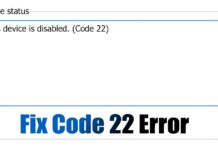 How to Fix 'This Device is Disabled' Code 22 Error in Windows