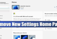 How to Remove New Settings Home Page in Windows 11