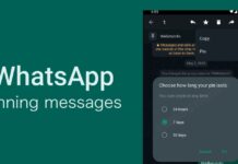 WhatsApp pinning messages inside conversations