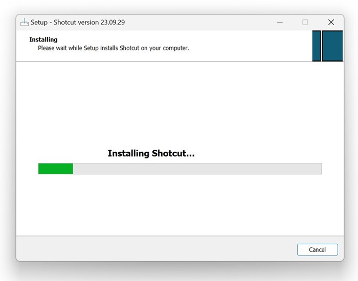 installer installs Shotcut