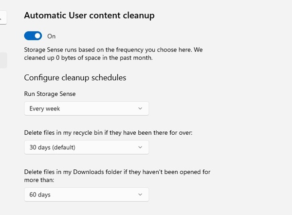Configure Cleanup Schedules