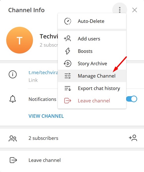 Manage Channel