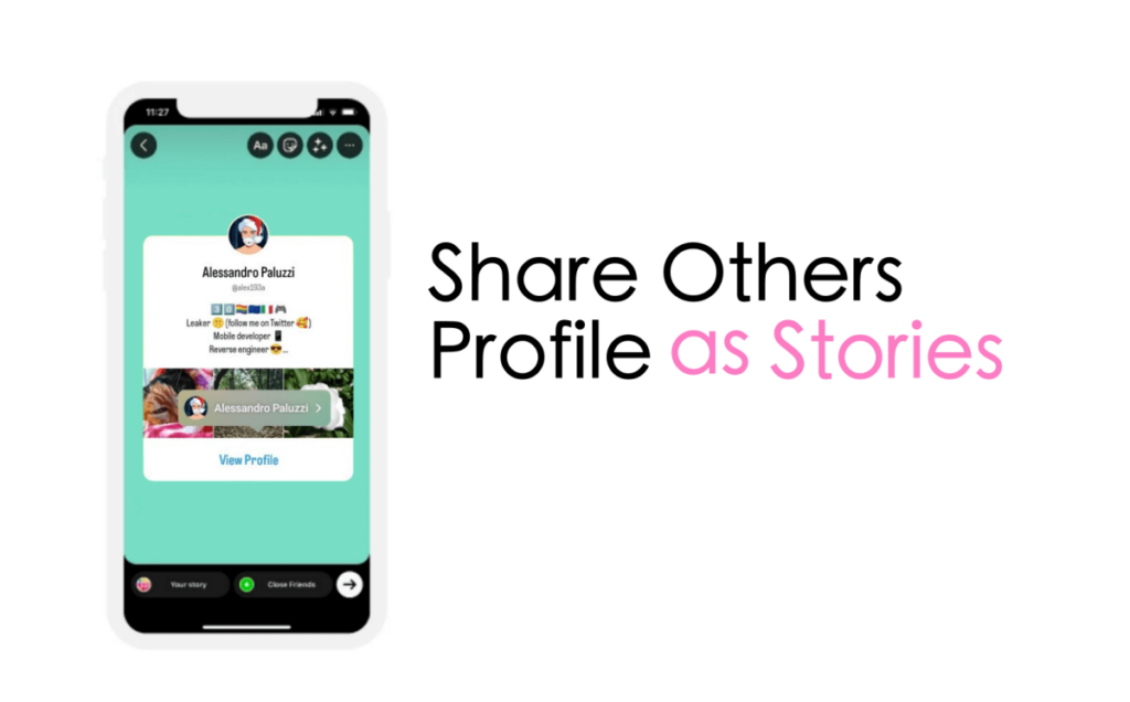 Instagram em breve permitirá que os usuários compartilhem perfis de outras pessoas como histórias
