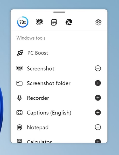 selecione as ferramentas do Windows