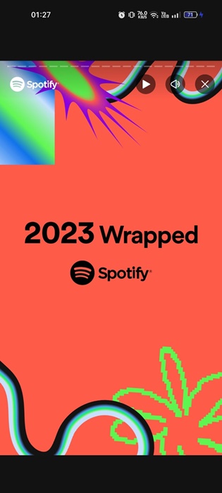 Recapitulação do Spotify embrulhado em 2023