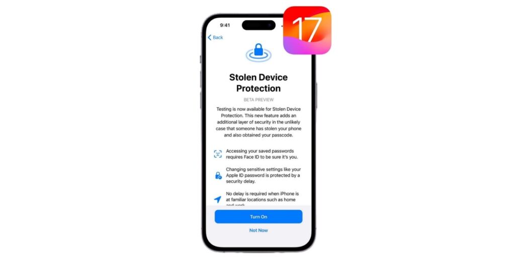 Recurso de proteção de dispositivo roubado com iOS 17.3 Beta