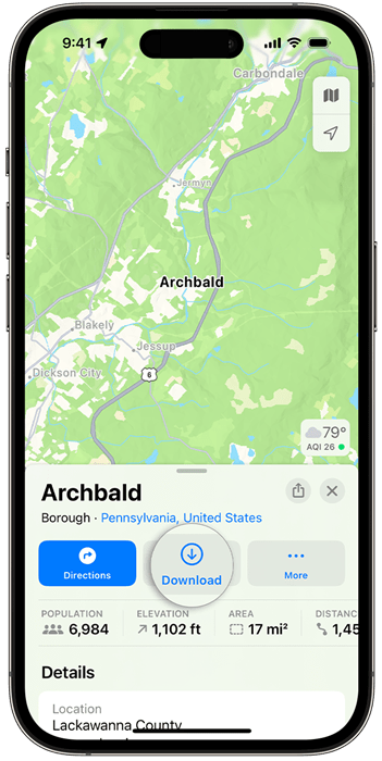 Apple Haritalar'da Çevrimdışı Kullanım için Haritalar'ı İndirin