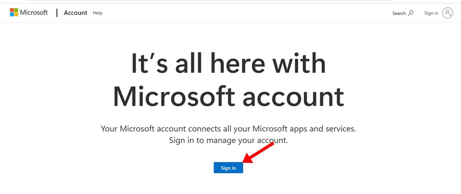 Log in to your Microsoft Account