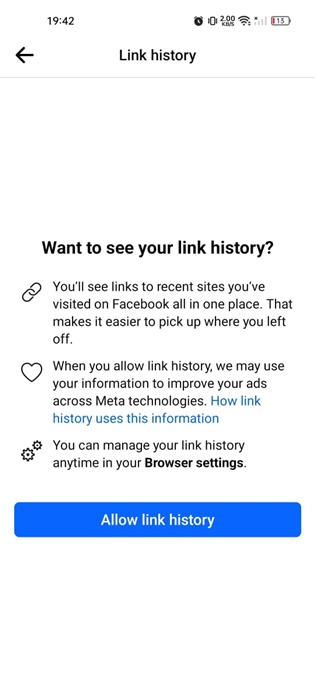 Allow Link History