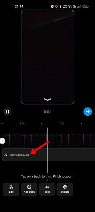 Tap to add audio