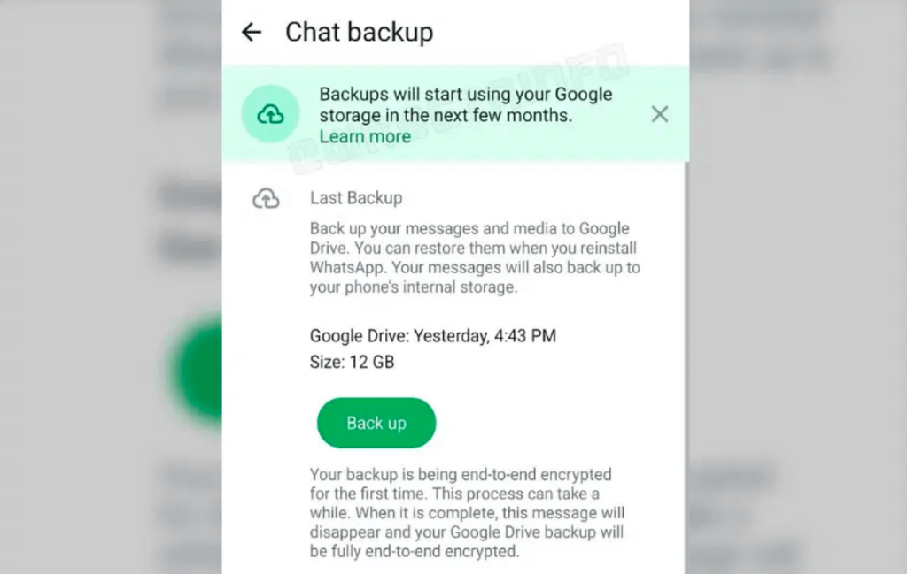 WhatsApp encerrará backup ilimitado de dados no Google Drive em breve