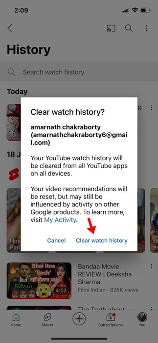 Clear Watch History 