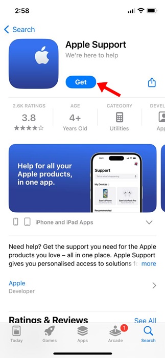 Ứng dụng hỗ trợ của Apple