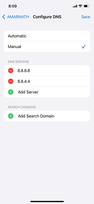 Server DNS Google