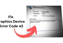 Fix Graphics Device Error Code 43