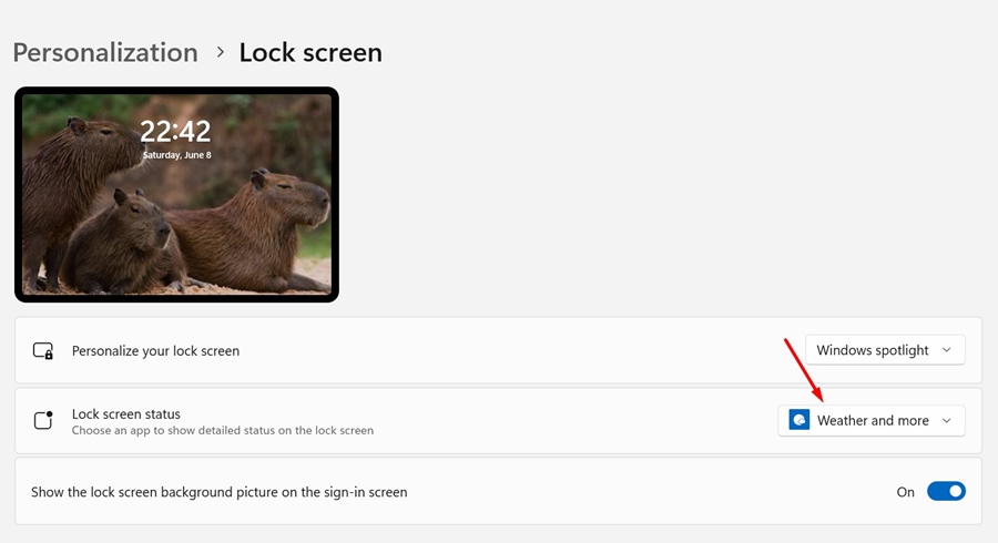 Lock Screen Status