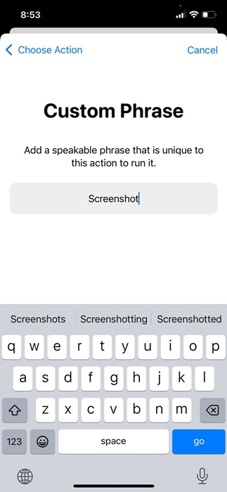 Add a speakable phrase