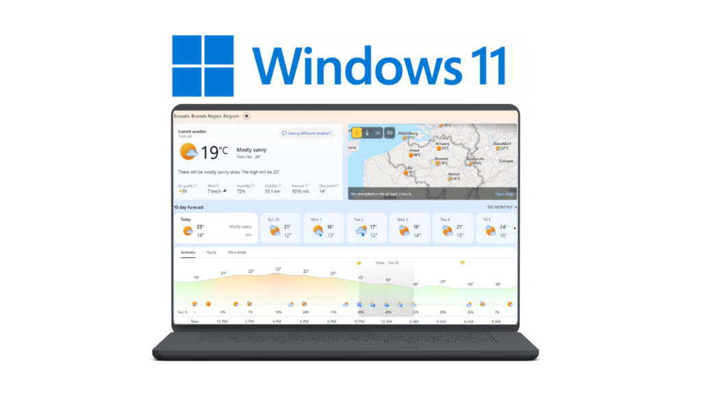 Ứng dụng thời tiết mới của Windows 11