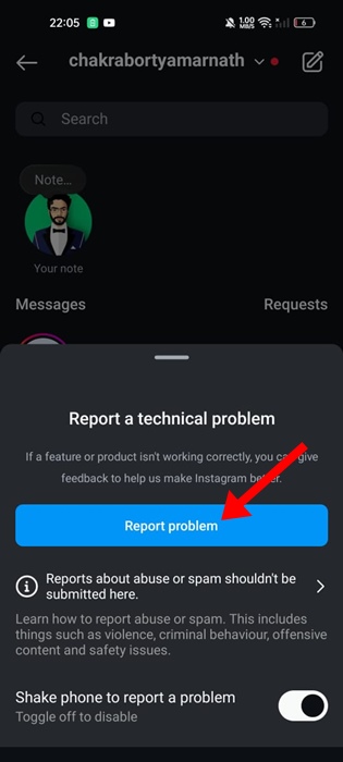 Report problem