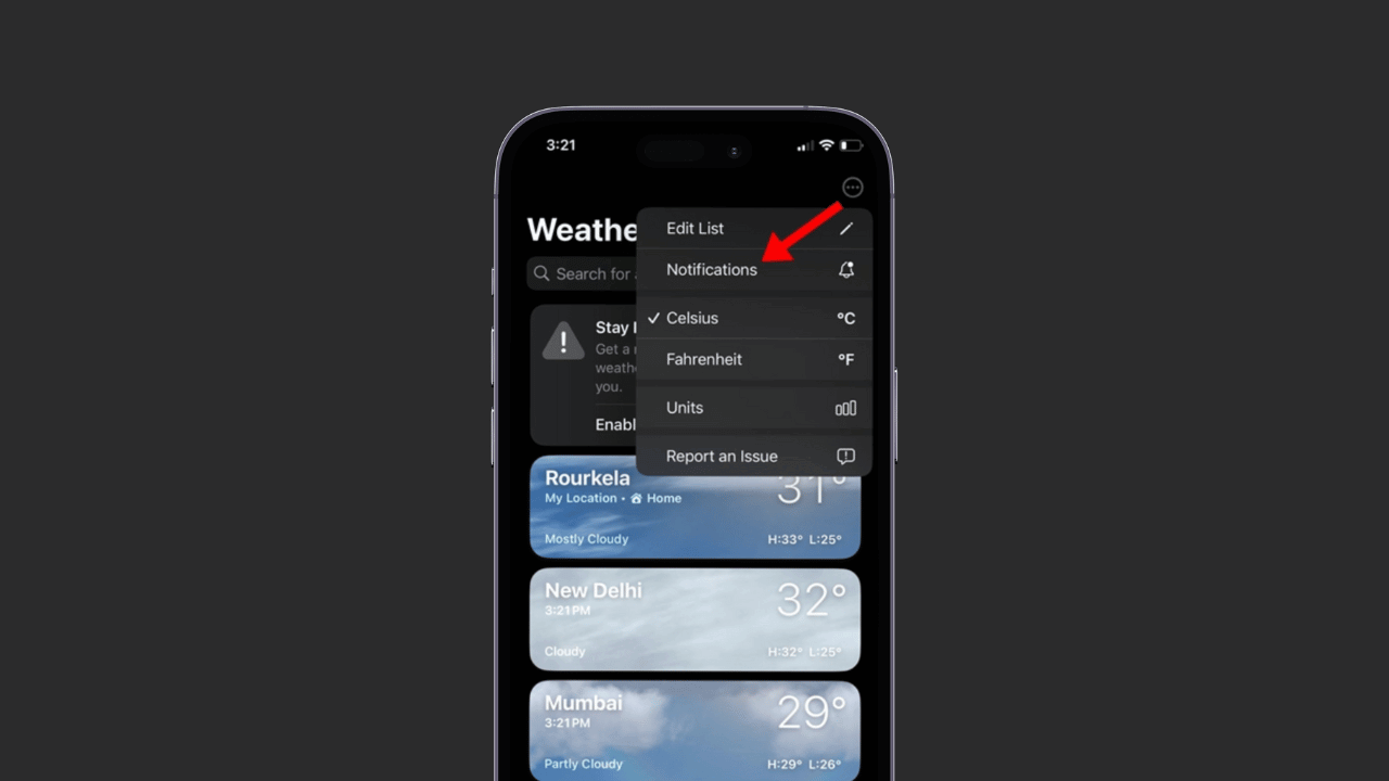 How to Enable Rain Alerts on iPhone with the Weather App