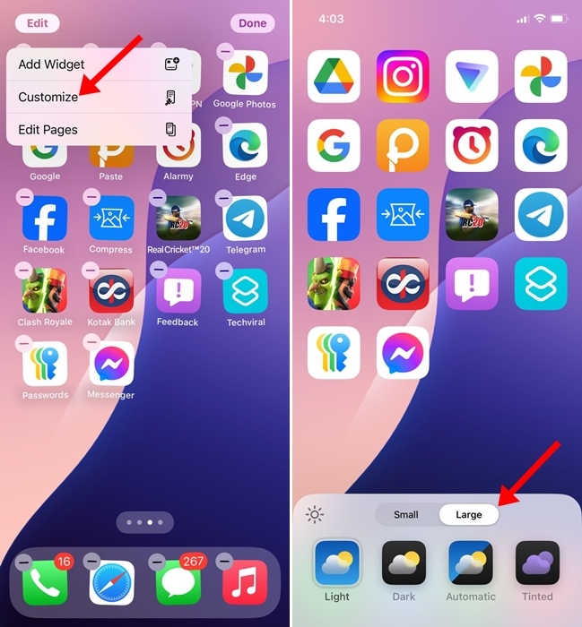 iOS 18'de Uygulama Simgesi Adlarını Kaldırın