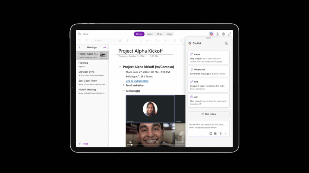 Copilot-functionaliteit komt naar OneNote voor iPad en Mac