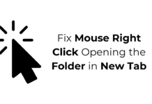 Fix Mouse Right Click Opening the Folder in New Tab