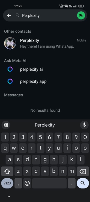 new chat with the phone number