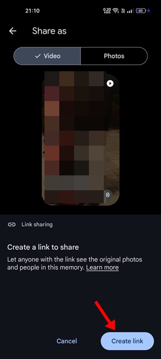 Crea link