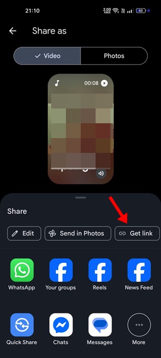 Ottieni link