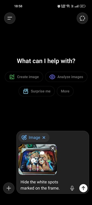 digitare il messaggio