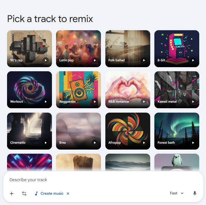 välj ett spår att remixa