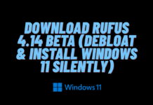 Download Rufus 4.14 Beta (Debloat & Install Windows 11 Silently) Download Rufus 4.14 Beta (Debloat & Install Windows 11 Silently)