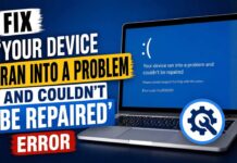 Fix ‘Your device ran into a problem and couldn’t be repaired’ Error Fix 'Your device ran into a problem and couldn't be repaired' Error