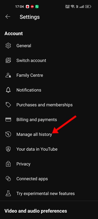 Manage all history