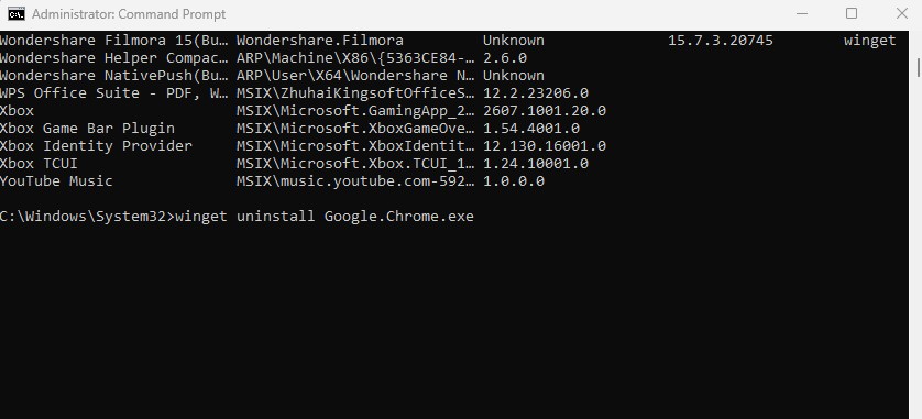 How to Uninstall Programs from CMD or PowerShell on Windows 11 43 use the ID
