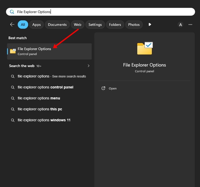 File Explorer Options