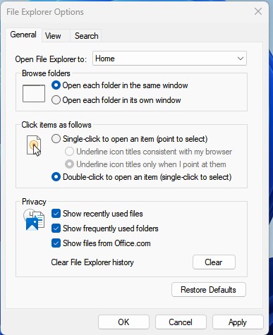 Show recently used files