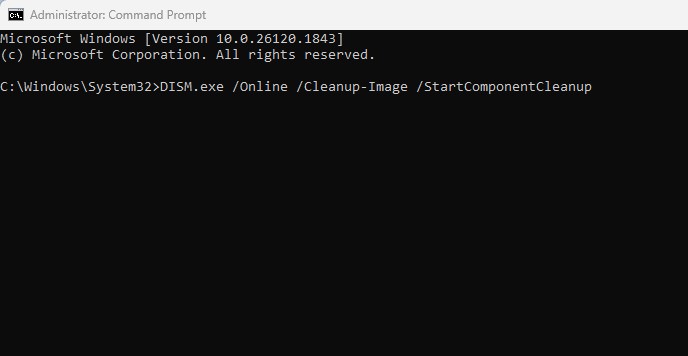 Run StartComponentCleanup